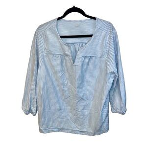 Lands’ End Striped 3/4 Sleeve Top - Size XL (18-20)